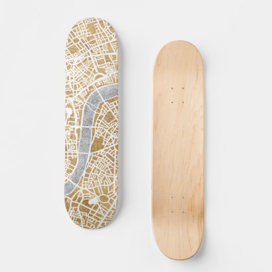 Gilded City Map of London Persoonlijk Skateboard (Voorkant)