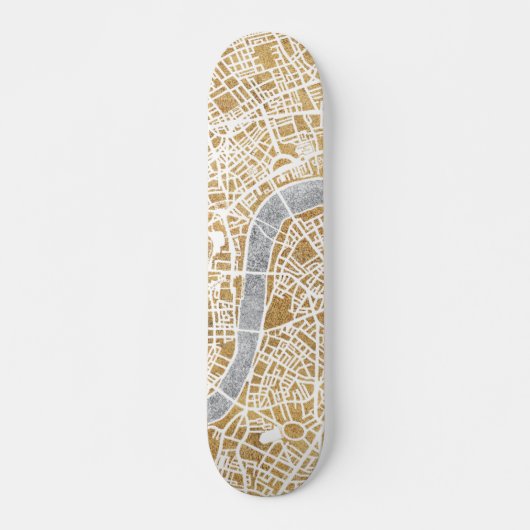Gilded City Map of London Persoonlijk Skateboard (Voorkant)