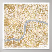 Gilded City Map of London Poster (Voorkant)