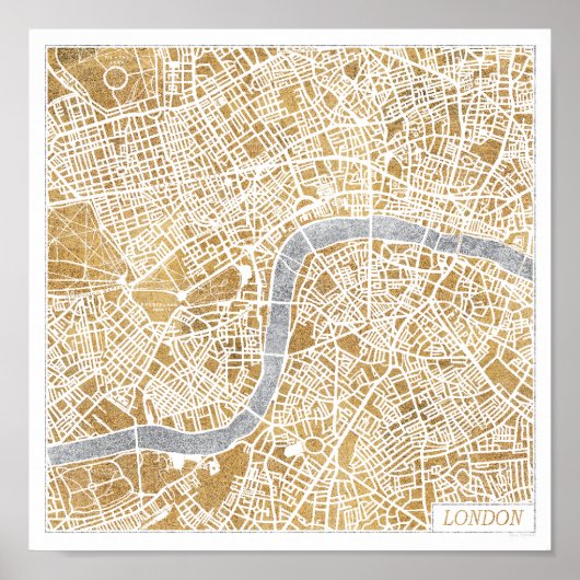 Gilded City Map of London Poster (Voorkant)