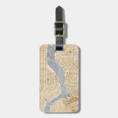 Gilded City Map of New York Bagagelabel (Voorkant verticaal)