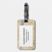 Gilded City Map of New York Bagagelabel (Achterkant verticaal)