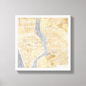 Gilded City Map of New York Canvas Afdruk (Voorkant)
