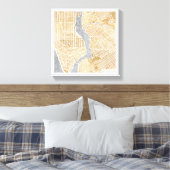 Gilded City Map of New York Canvas Afdruk (Insitu (Slaapkamer))