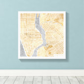 Gilded City Map of New York Canvas Afdruk (Insitu (Houten vloer))