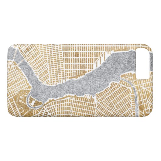 Gilded City Map of New York Case-Mate iPhone Case (Achterkant (Horizontaal))