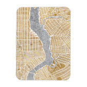 Gilded City Map of New York Magneet (Verticaal)
