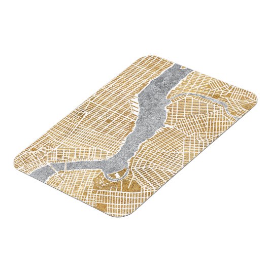 Gilded City Map of New York Magneet (Linkerzijde)