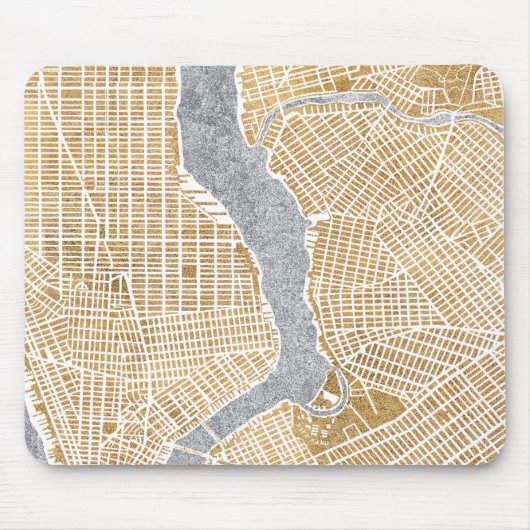 Gilded City Map of New York Muismat (Voorkant)