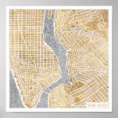 Gilded City Map of New York Poster (Voorkant)