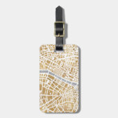 Gilded City Map of Paris Bagagelabel (Voorkant verticaal)