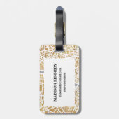 Gilded City Map of Paris Bagagelabel (Achterkant verticaal)