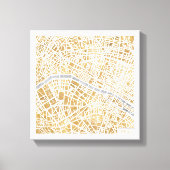 Gilded City Map of Paris Canvas Afdruk (Voorkant)