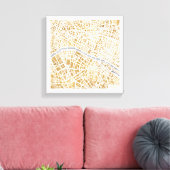Gilded City Map of Paris Canvas Afdruk (Insitu (Woonkamer))