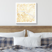 Gilded City Map of Paris Canvas Afdruk (Insitu (Slaapkamer))