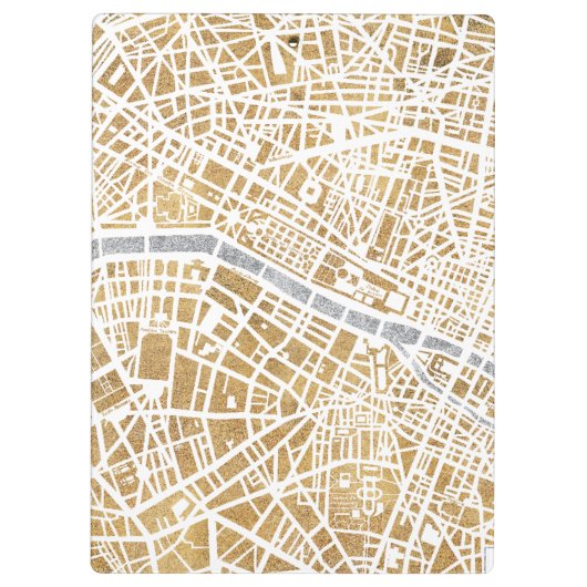 Gilded City Map of Paris Klembord (Achterkant)