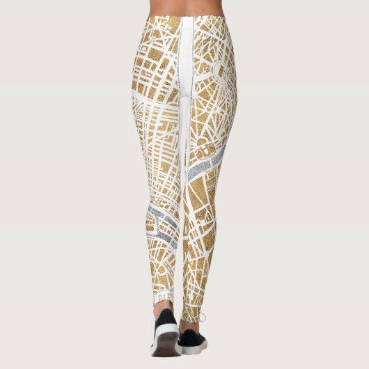 Gilded City Map of Paris Leggings (Achterkant)