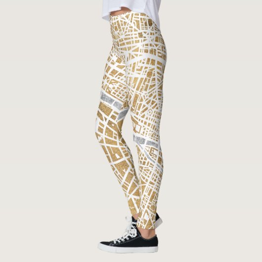 Gilded City Map of Paris Leggings (Links)