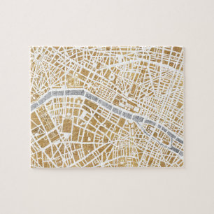 Gilded City Map of Paris Legpuzzel