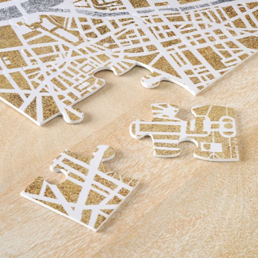 Gilded City Map of Paris Legpuzzel (Zijkant)