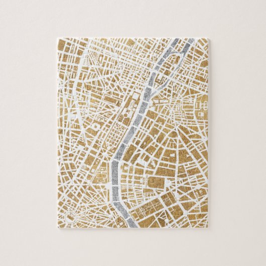Gilded City Map of Paris Legpuzzel (Verticaal)