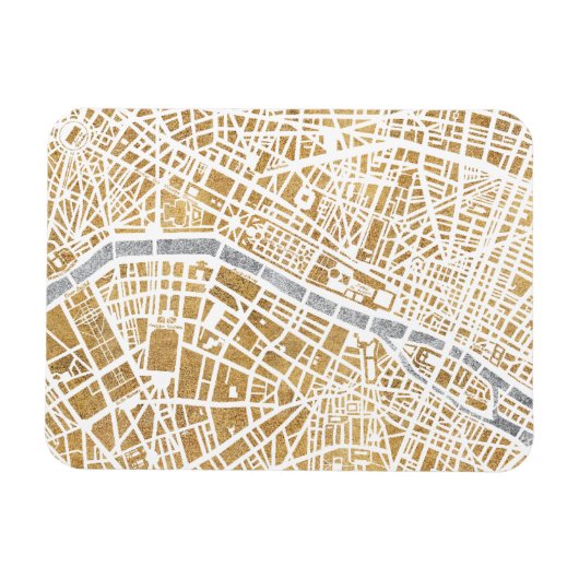 Gilded City Map of Paris Magneet (Horizontaal)