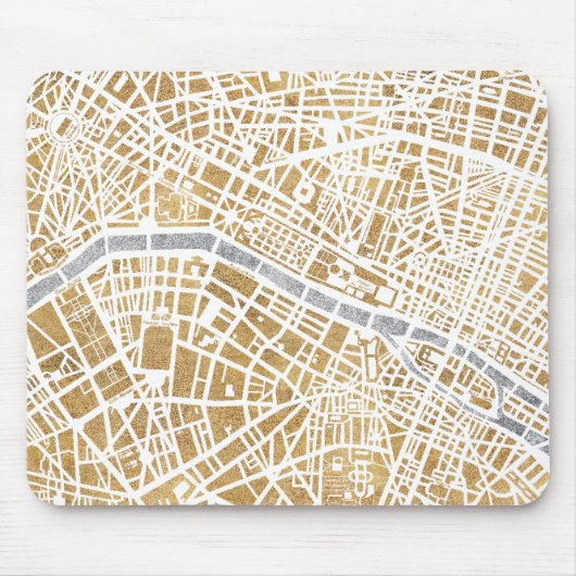 Gilded City Map of Paris Muismat (Voorkant)
