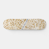 Gilded City Map of Paris Persoonlijk Skateboard (Horizontaal)