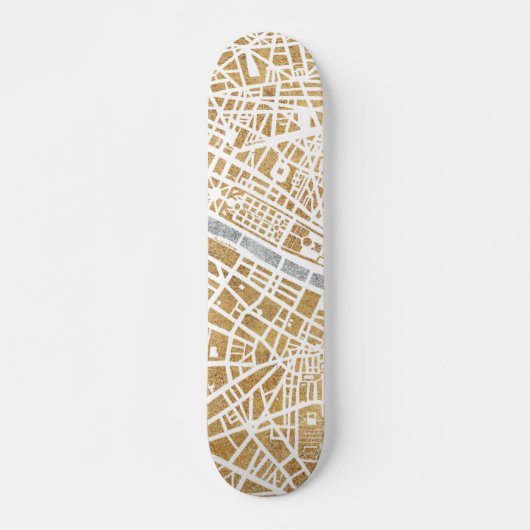 Gilded City Map of Paris Persoonlijk Skateboard (Voorkant)