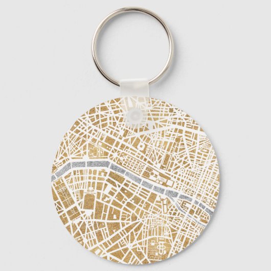 Gilded City Map of Paris Sleutelhanger (Voorkant)