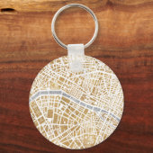 Gilded City Map of Paris Sleutelhanger (Voorkant)