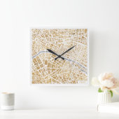 Gilded City Map of Paris Vierkante Klok (Huis)