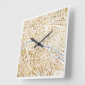 Gilded City Map of Paris Vierkante Klok (Hoek)