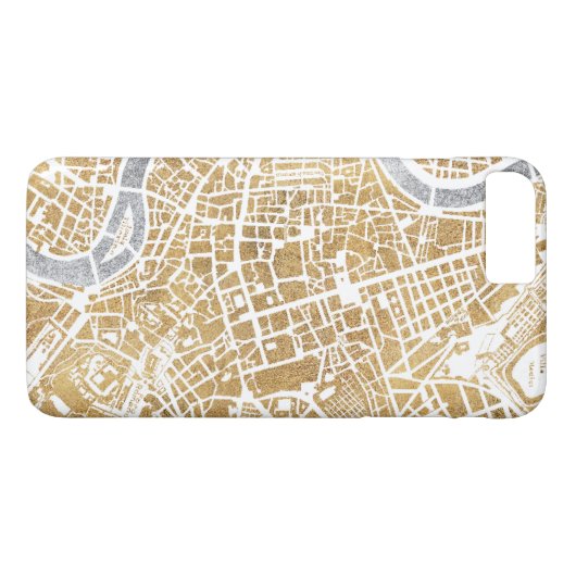 Gilded City Map of Rome Case-Mate iPhone Case (Achterkant (Horizontaal))