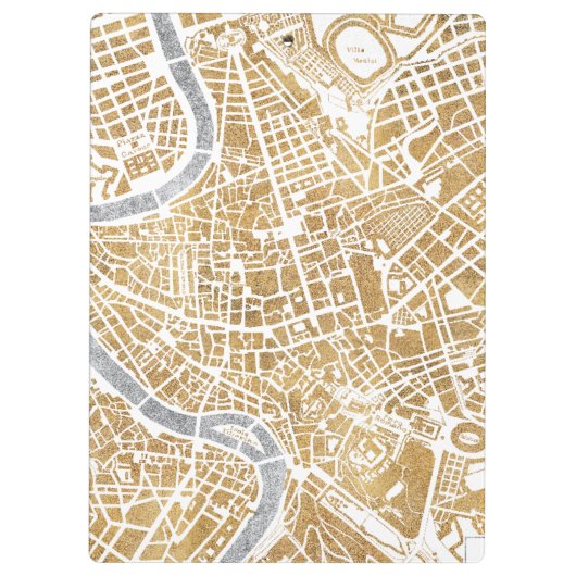Gilded City Map of Rome Klembord (Achterkant)