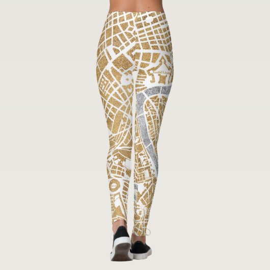 Gilded City Map of Rome Leggings (Achterkant)