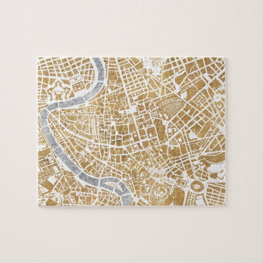 Gilded City Map of Rome Legpuzzel (Horizontaal)
