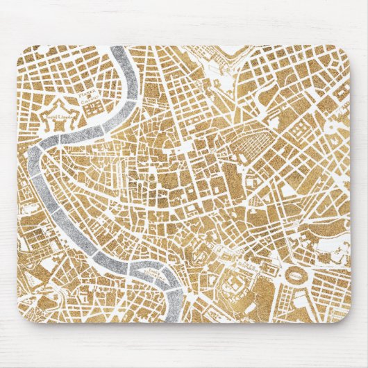 Gilded City Map of Rome Muismat (Voorkant)