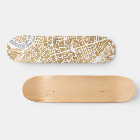 Gilded City Map of Rome Persoonlijk Skateboard (Horizontaal)