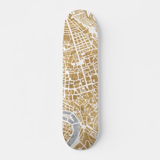 Gilded City Map of Rome Persoonlijk Skateboard (Voorkant)