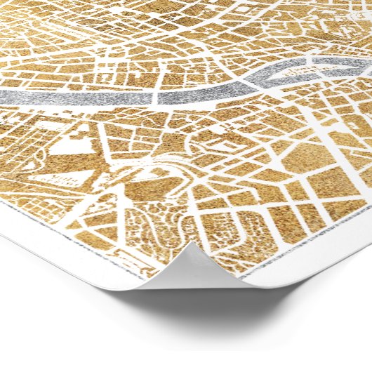 Gilded City Map of Rome Poster (Hoek)