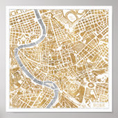 Gilded City Map of Rome Poster (Voorkant)