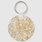Gilded City Map of Rome Sleutelhanger (Voorkant)