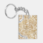 Gilded City Map of Rome Sleutelhanger (Voorkant Links)