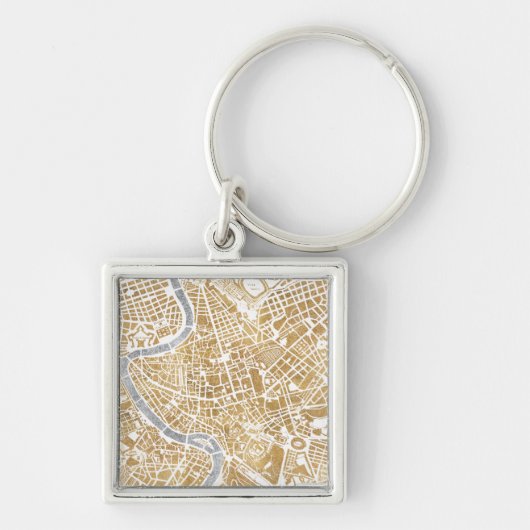 Gilded City Map of Rome Sleutelhanger (Voorkant)
