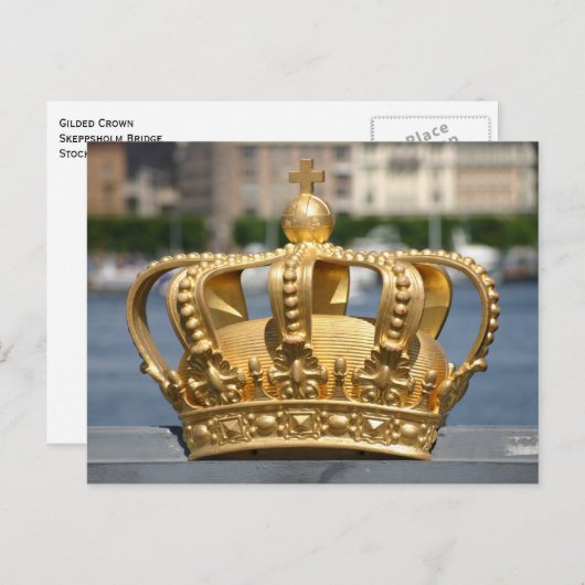 Gilded Crown, Skeppsholm Bridge, Stockholm Zweden Briefkaart (Voorkant / Achterkant)