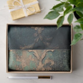 Gilded Damask Emerald Green Patina Tissuepapier (Geschenk)