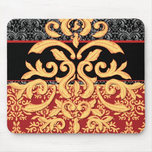 Gilded Damask Mousepad voor de Elegant Kantoor Des Muismat (Voorkant)