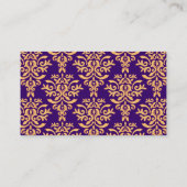 Gilded Damask Paars & Gold Elegant Visitekaartjes (Achterkant)