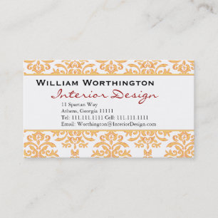 Gilded Damask White & Gold Elegant Visitekaartjes